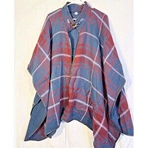 Plaid Dark Academia Cape Shaw Wrap Women's One Size Hippie Earthy Soft Grunge